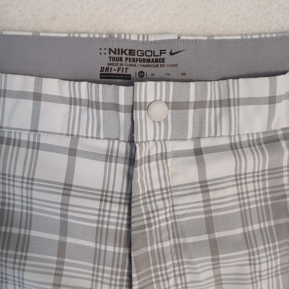 Nike Golf Tour Performance Shorts Mens 40x12 Tech Plaid Dri-Fit Shorts Style